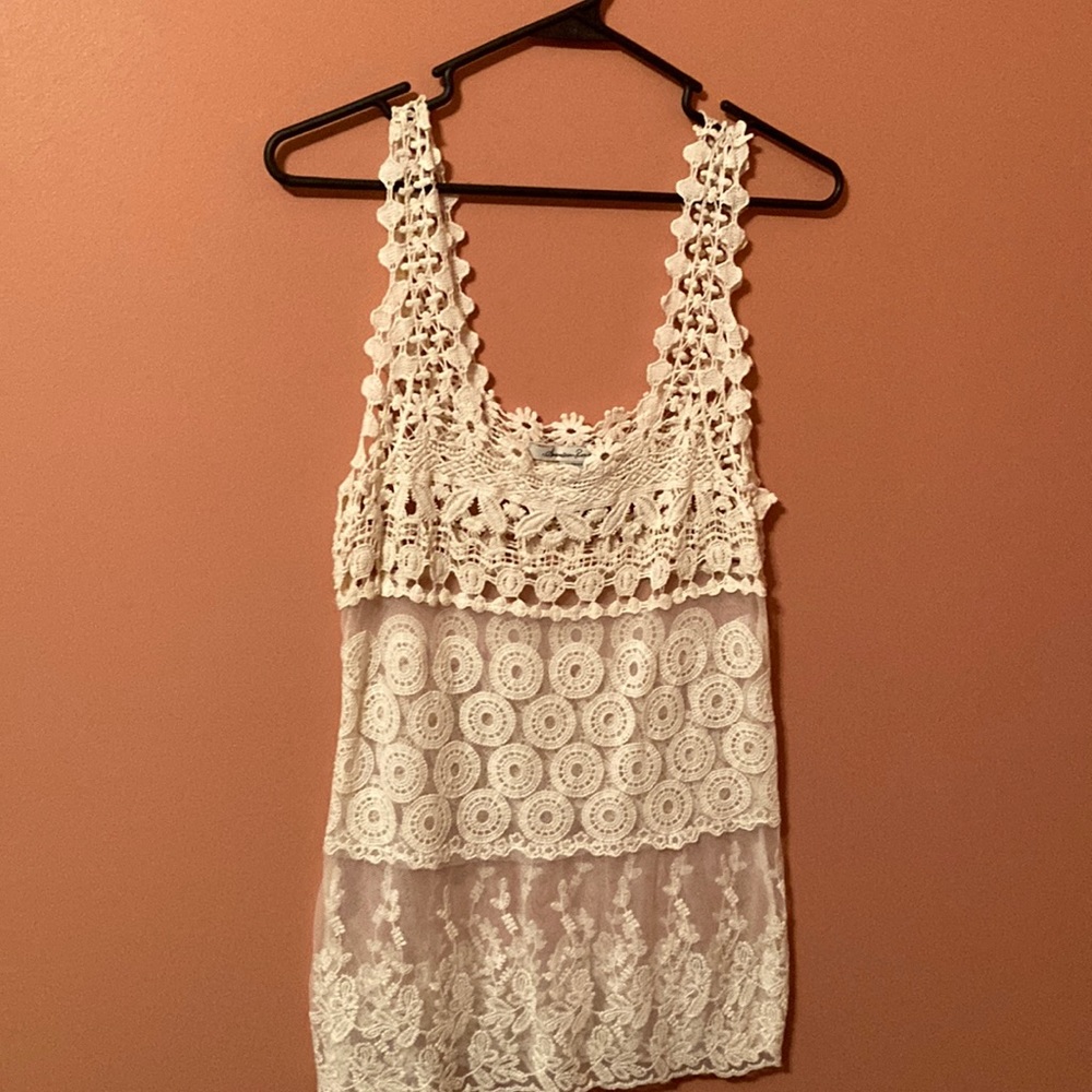 American Rag Boho Crochet Tank Top